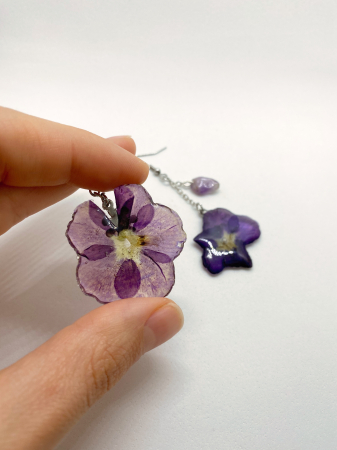 Cercei din petale de floare handmade [5]