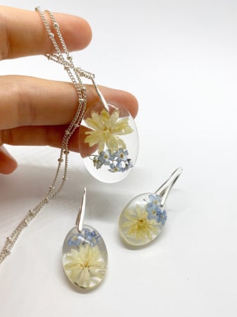 Set de bijuterii handmade cu flori [6]