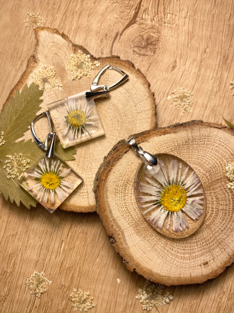 Set de bijuterii din argint cu flori - Set bijuterii handmade [1]