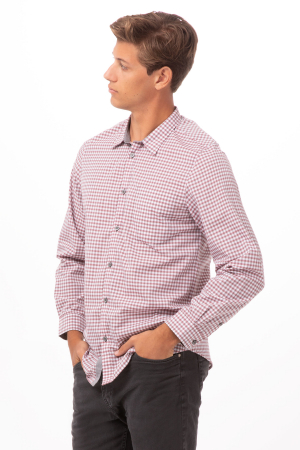 Urban - Cămașă modernă pentru bărbați cu mâneci lungi Gingham
