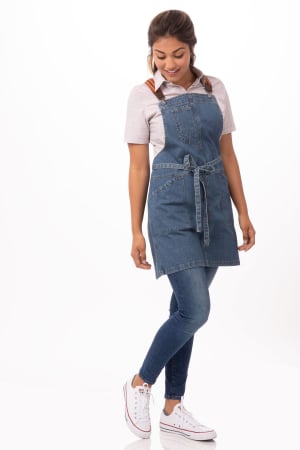 Urban - Sort scurt cu pieptar denim