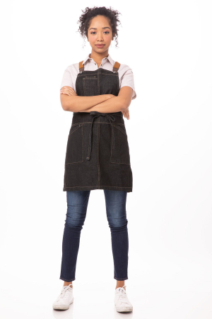 Urban - Sort scurt cu pieptar denim