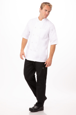 Uniforme de bucatar - tunica bucatar alba cu maneca scurta