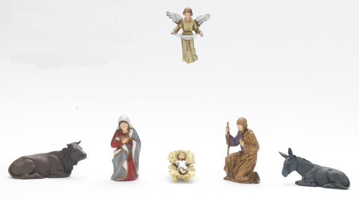 Set 6 figurine Isus, Maria, Iosif, Gloria si animale seria 8 cm [1]