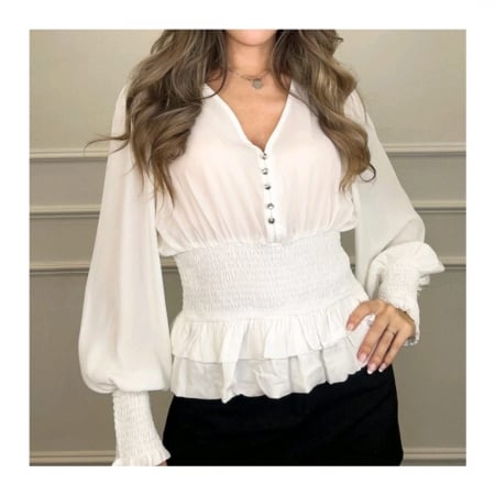 Bluze - Bluza cu elastic in talie