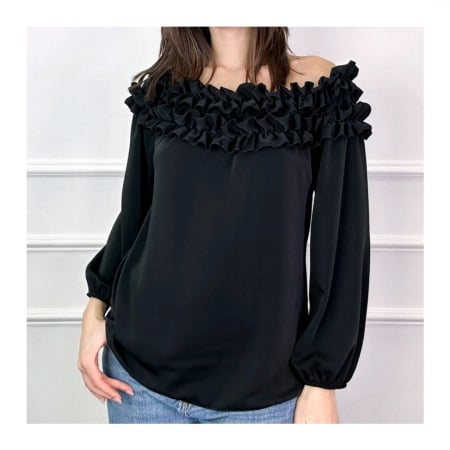 Bluze - Bluza cu volan umeri