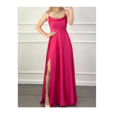 Rochii - Rochie satin lunga