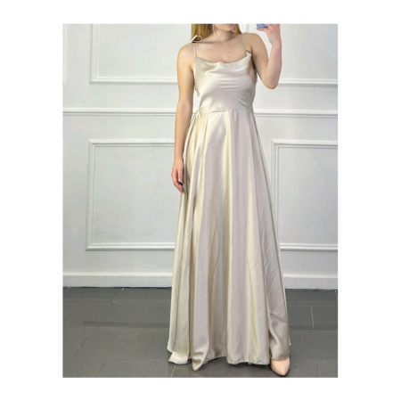 Rochii - Rochie satin lunga