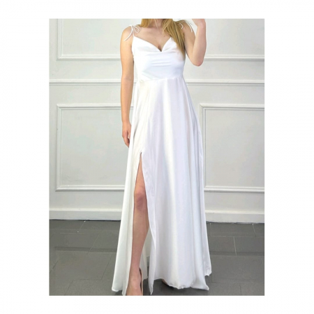 Rochii - Rochie satin lunga