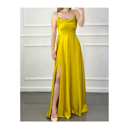 Rochii - Rochie satin lunga