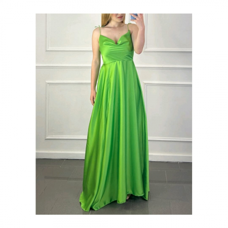 Rochii - Rochie satin lunga