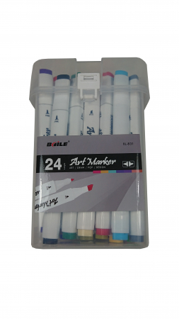 Articole creatii si abilitati practice - Set markere pentru colorat cu 2 capete Art Marker, 24 culori cy 831