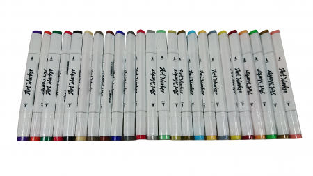 Articole creatii si abilitati practice - Set markere pentru colorat cu 2 capete Art Marker, 24 culori yl 195109-24