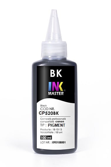 Cerneala profesionala Inkmaster compatibila Canon - DYE, Negru, CP520BK [1]