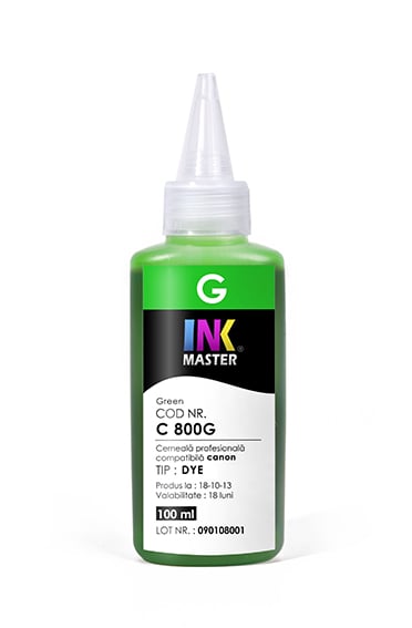 Cerneala profesionala Inkmaster compatibila Canon - DYE, GREEN, C800G [1]