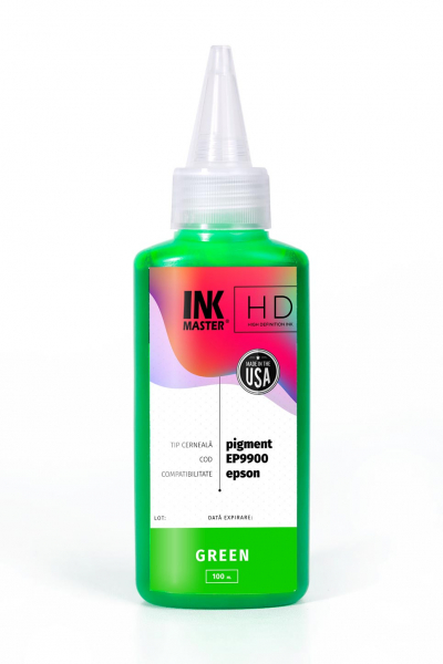 Cerneala profesionala Inkmaster compatibila Epson - PIGMENT, Green, EP9900G, 100 ml [1]