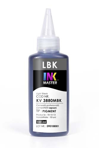 Cerneala profesionala Inkmaster compatibila Epson - PIGMENT, Light Black, EPK3LBK, KV3880LBK [1]