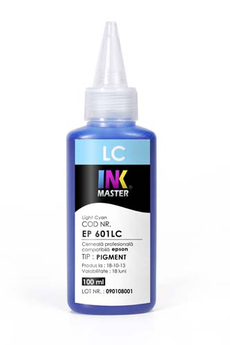 Cerneala profesionala Inkmaster compatibila Epson - PIGMENT, Light Cyan, EP601LC [1]