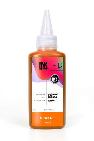 Cerneala profesionala Inkmaster compatibila Epson - PIGMENT, Orange, EP9900OR, 100 ml [1]