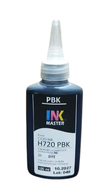 Cerneala profesionala Inkmaster compatibila HP - DYE, Photo Black, H 720PBK, 100 ml [1]