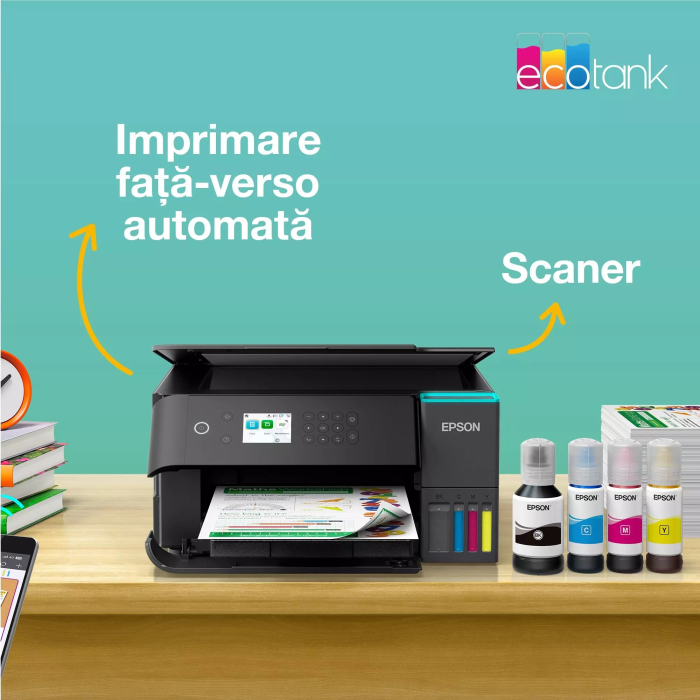EcoTank L6360 - Multifuncțional A4 cu Wi-Fi și imprimantă cu rezervor de cerneală AirPrint, funcții de scanare, copiere și imprimare față-verso. (Inlocuieste imprimanta L6260) [7]