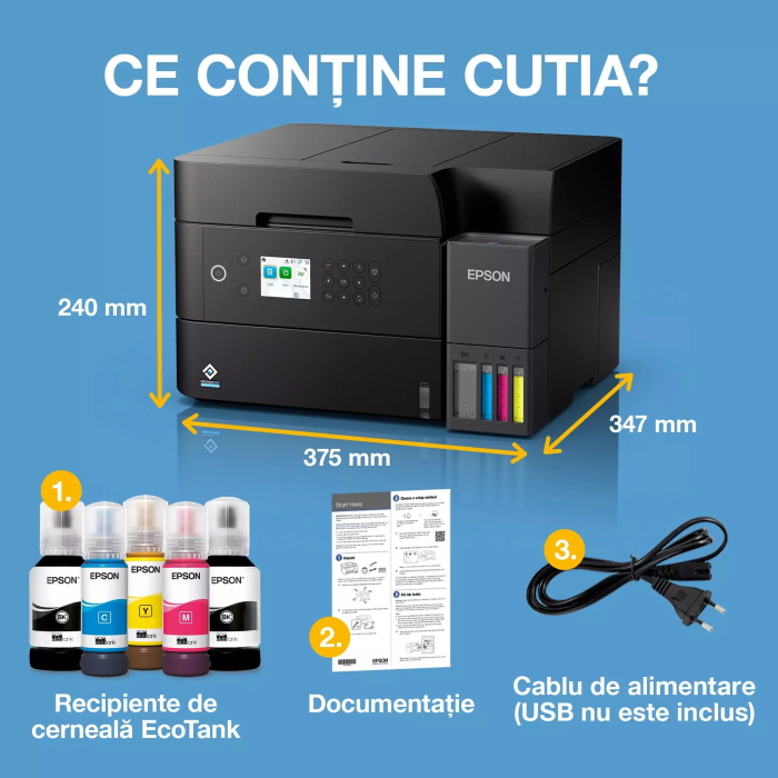 EcoTank L6370 - Multifuncțional A4 cu Wi-Fi și imprimantă cu rezervor de cerneală AirPrint cu ADF, funcții de imprimare față-verso, scanare și copiere (Inlocuieste imprimanta L6270) [5]