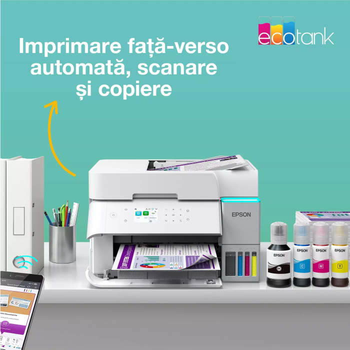 EcoTank L6376 - Multifuncțional A4 cu Wi-Fi și imprimantă cu rezervor de cerneală AirPrint cu ADF, funcții de imprimare față-verso, scanare și copiere (Inlocuieste imprimanta L6276) [7]