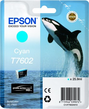 Epson T7602 - Cartus Cyan pentru imprimanta Epson SureColor SC-P600 [1]