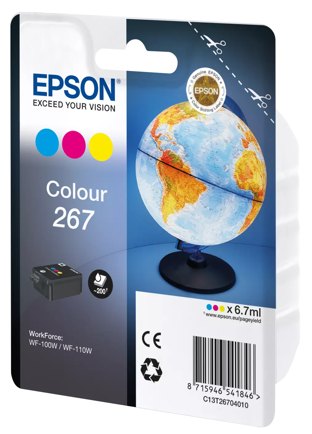 CERNEALA - Cartus Original Epson 267 Color 6.7 ml pentru EPSON WORKFORCE WF-100W