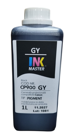 PLOTERE - Cerneala PIGMENT compatibila Canon, Black, CP900GY, 1 LITRU, iPF 6300, 6300s, 6350, 6400, 6400s, 6450, 8300, 8300s, 8400, 8400s, 8400se, 9400, 9400s, TM200, TM300, TM305
