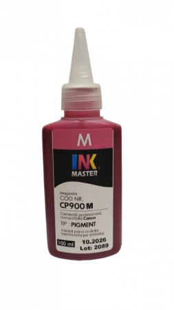 PLOTERE - Cerneala PIGMENT compatibila Canon, MAGENTA, CP900M, 100 ML, iPF 6300, 6300s, 6350, 6400, 6400s, 6450, 8300, 8300s, 8400, 8400s, 8400se, 9400, 9400s, TM200, TM300, TM305