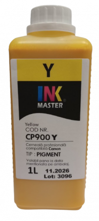 CONSUMABILE - Cerneala PIGMENT compatibila Canon, YELLOW, CP900Y, 1 LITRU, iPF 6300, 6300s, 6350, 6400, 6400s, 6450, 8300, 8300s, 8400, 8400s, 8400se, 9400, 9400s, TM200, TM300, TM305