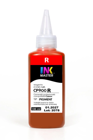 CERNEALA PLOTTER - Cerneala PIGMENT compatibila Canon, RED, CP900R, 100 ML, iPF 6300, 6300s, 6350, 6400, 6400s, 6450, 8300, 8300s, 8400, 8400s, 8400se, 9400, 9400s, TM200, TM300, TM305