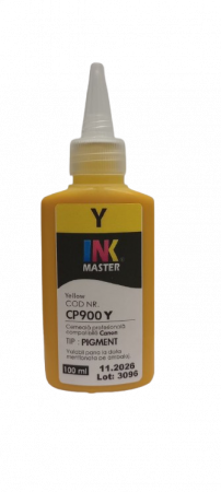 PLOTERE - Cerneala PIGMENT compatibila Canon, YELLOW, CP900Y, 100 ML, iPF 6300, 6300s, 6350, 6400, 6400s, 6450, 8300, 8300s, 8400, 8400s, 8400se, 9400, 9400s, TM200, TM300, TM305