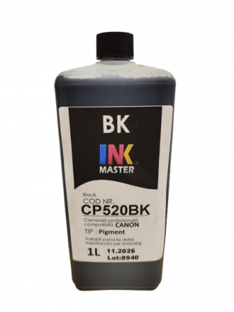 CERNEALA - Cerneala profesionala Inkmaster compatibila Canon - PIGMENT, Negru, CP520BK - LITRU