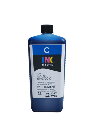 PLOTERE - Cerneala profesionala Inkmaster compatibila Epson - PIGMENT, Cyan, EP9700C, T3000, T3200, T5000, T5200, T7000, T7200, 9700, 7700