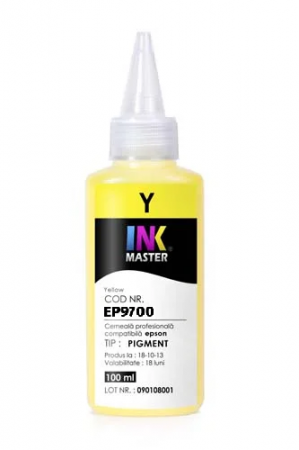 PLOTERE - Cerneala profesionala Inkmaster compatibila Epson - PIGMENT, Yellow, EP9700Y, 100 ml, PLOTTER T3000, T3200, T5000, T5200, T7000, T7200