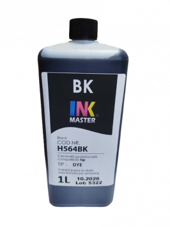 HP - Cerneala profesionala Inkmaster compatibila HP - DYE, Negru, H564BK - Litru