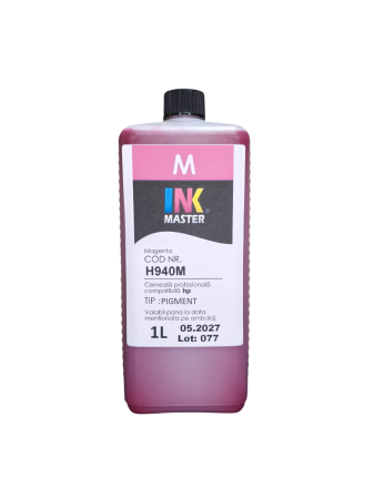 HP - Cerneala profesionala Inkmaster compatibila HP - PIGMENT, Magenta, H940M- Litru