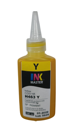 HP - Cerneala profesionala Inkmaster compatibila HP - PIGMENT, Galben, 100 ml, H463Y