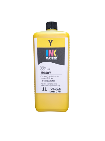 HP - Cerneala profesionala Inkmaster compatibila HP - PIGMENT, Yellow, H940Y- Litru