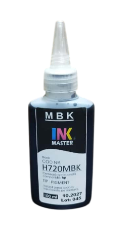 PLOTERE - Cerneala profesionala Inkmaster compatibila HP - PIGMENT, Matte Black, H 720MBK, 100 ml