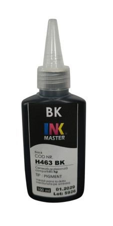 PIGMENT - Cerneala profesionala Inkmaster compatibila HP - PIGMENT, Negru, 100 ml, H463BK