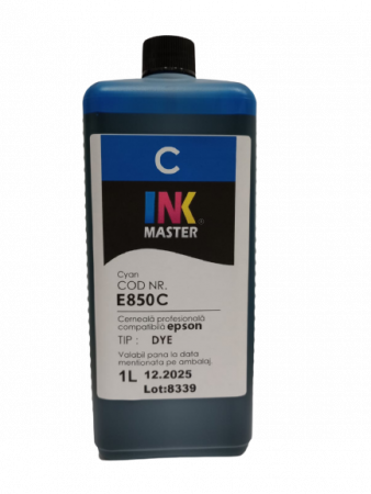 EPSON - Cerneala profesionala Inkmaster E850C, Cyan, 1 Litru, compatibila Epson L800, L805, L810, L850,  L8050, L18050, L1800, 1500W, P50