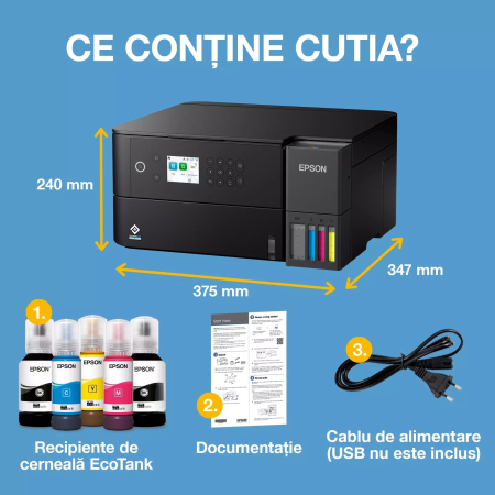 EcoTank L6360 - Multifuncțional A4 cu Wi-Fi și imprimantă cu rezervor de cerneală AirPrint, funcții de scanare, copiere și imprimare față-verso. (Inlocuieste imprimanta L6260) [7]