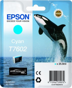 Cartuse originale - Epson T7602 - Cartus Cyan pentru imprimanta Epson SureColor SC-P600