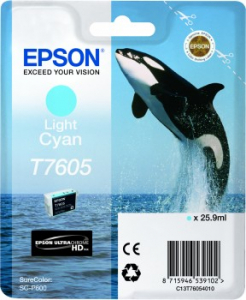 Cartuse originale - Epson T7605 - Cartus Light Cyan pentru imprimanta Epson SureColor SC-P600