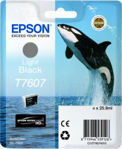 Cartuse originale - Epson T7607 - Cartus Light Black pentru imprimanta Epson SureColor SC-P600