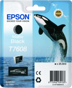 Cartuse originale - Epson T7608 - Cartus Matte Black pentru imprimanta Epson SureColor SC-P600