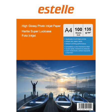 MEDII DE PRINTARE - Hartie Foto Estelle A4 super lucioasa 135g/mp pachet 100 coli